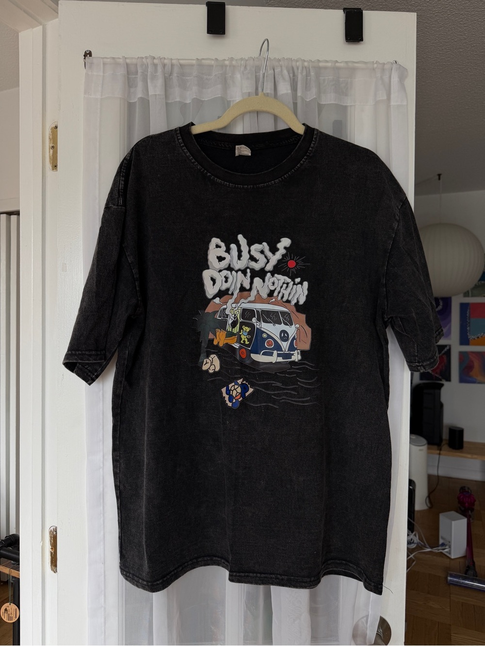 Washed Black Graphic Crewneck Tee